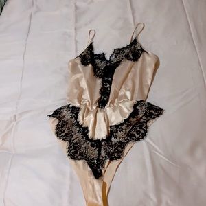 Baby Pink Satin Teddy/ Bodysuit